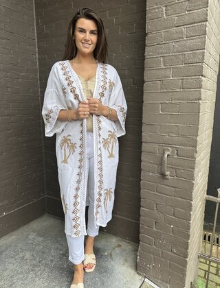 Kimono Palmboom Wit
