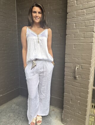 Broek Linnen Wit