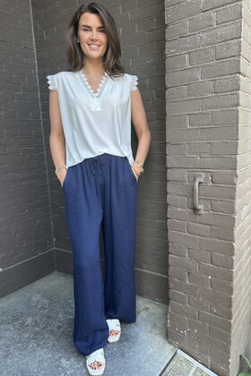 Broek Sabien Donker Blauw
