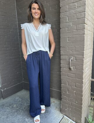 Broek Sabien Donker Blauw