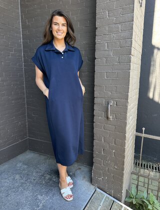 Jurk Monique Donker Blauw