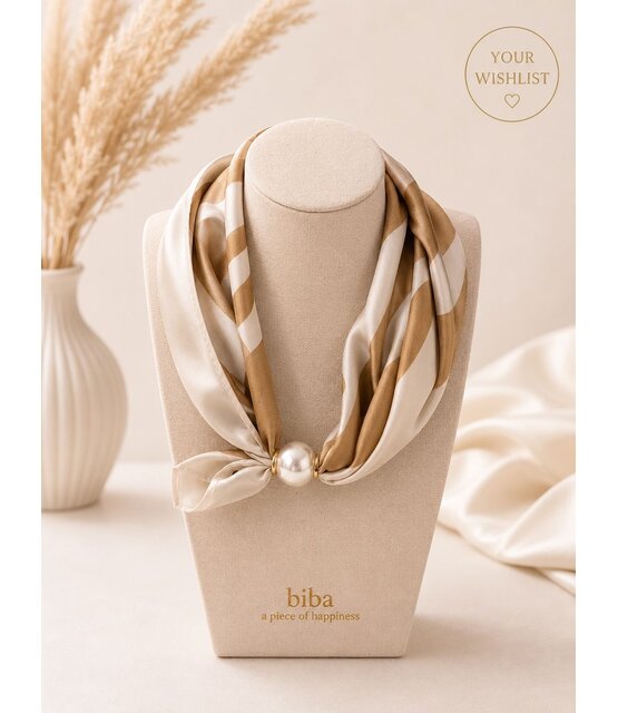 Sjaal Parel Magneet Zebra Beige