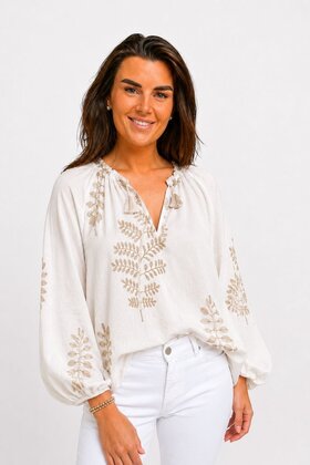 Blouse Ibiza Off-white/goud