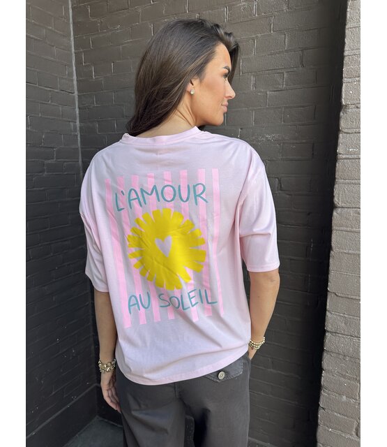 T-shirt Soleil Roze