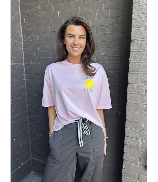 T-shirt Soleil Roze