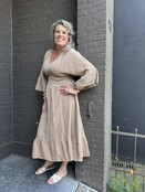 Jurk Wafel Camel