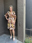 Jurk Holiday Print Bruin