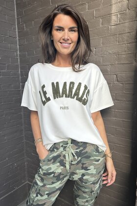 Top Le Marais offwhite/groen