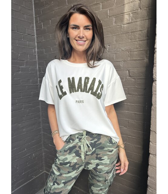 Top Le Marais offwhite/groen
