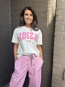 T-shirt ibiza Wit/roze