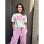 T-shirt ibiza Wit/roze