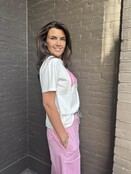 T-shirt ibiza Wit/roze
