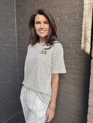 T-shirt Bonjour Streep Bruin