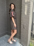 Jurk Flower Bruin