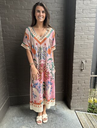 Jurk Tropical roze
