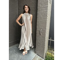 Jurk Party plisse taupe