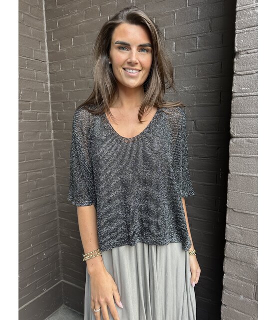 Top Bling zwart