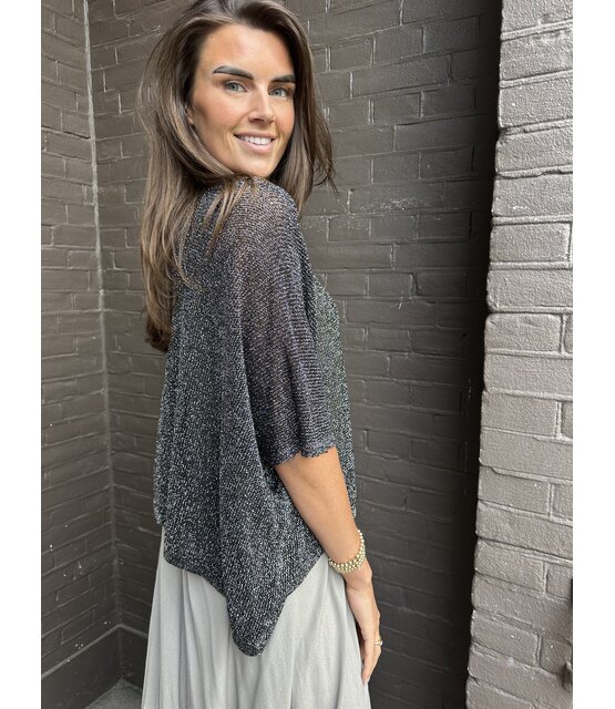 Top Bling zwart