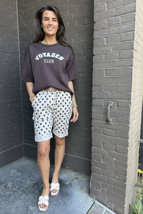 Short Stip Beige/Bruin