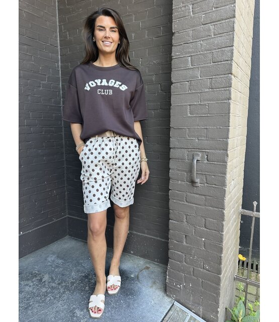 Short Stip Beige/Bruin