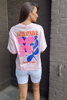 T.Shirt Cote D"azur roze