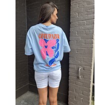 T.shirt Cote D'azur blauw