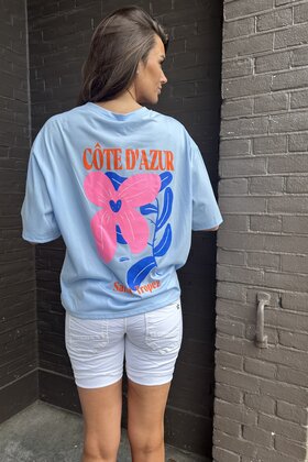 T.shirt Cote D'azur blauw