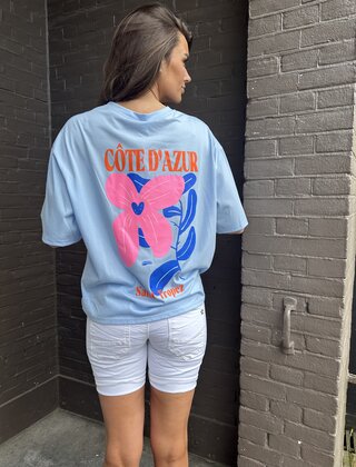 T.shirt Cote D'azur blauw