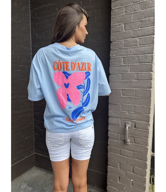 T.shirt Cote D'azur blauw