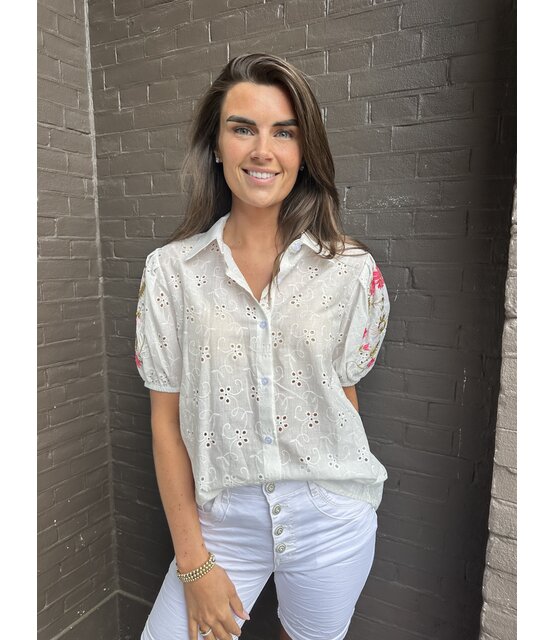 Blouse broderie /roze