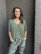 Top Simone groen glitter