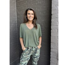 Top Simone groen glitter