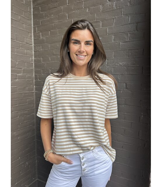 Top Streep beige