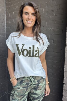 Top Voila wit/groen