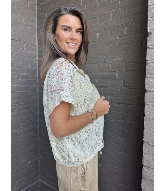 Jas Flower beige