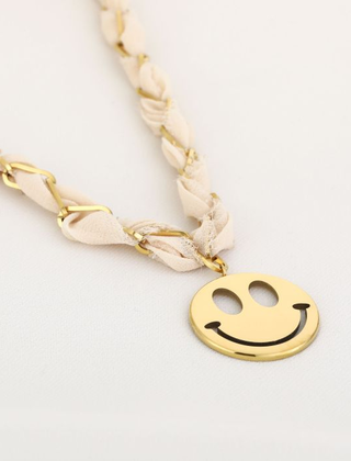 Ketting Smiley beige