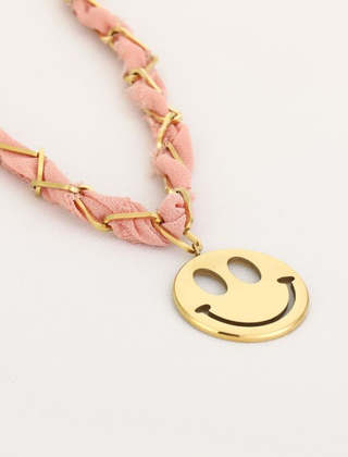 Ketting Smiley Roze