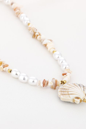 Ketting Schelp Beige