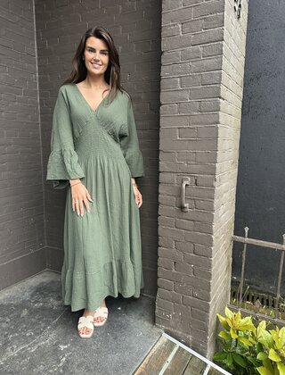 Jurk Wafel Groen