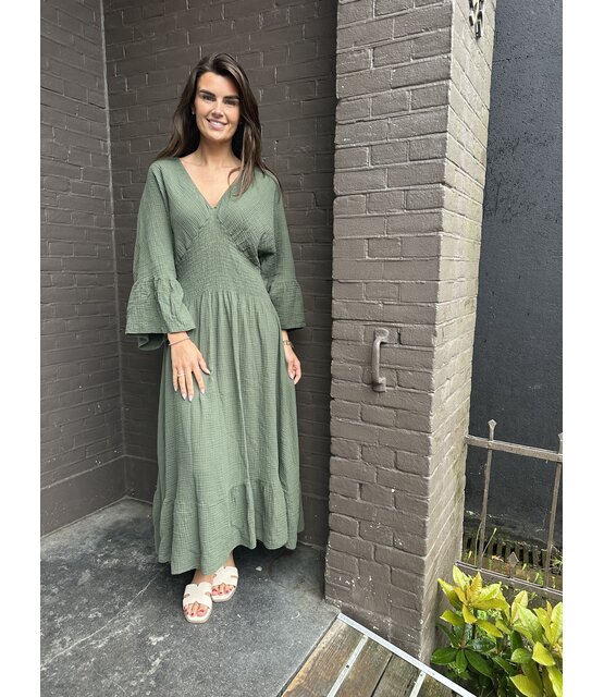 Jurk Wafel Groen