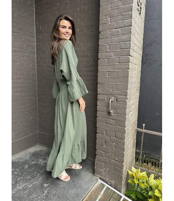 Jurk Wafel Groen