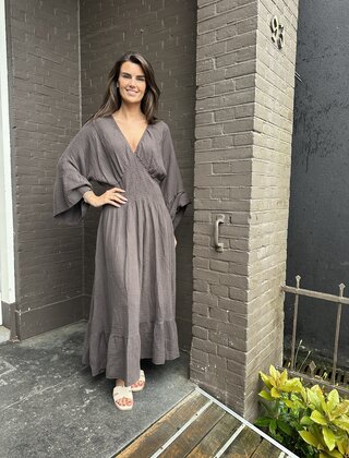 Jurk Wafel Bruin