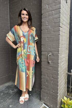 Jurk Tropical Bruin