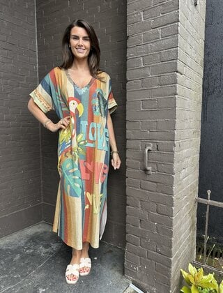 Jurk Tropical Bruin