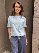 T-shirt Kant Hart Blauw