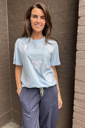 T-shirt Kant Hart Blauw