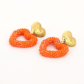 Oorbellen hart oranje