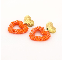 Oorbellen hart oranje
