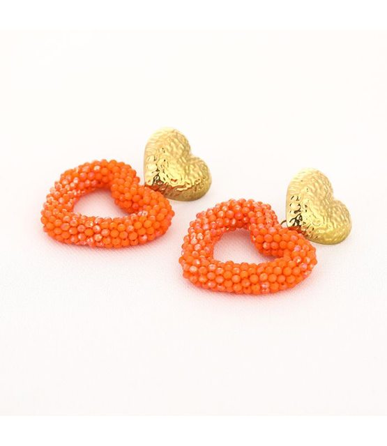 Oorbellen hart oranje