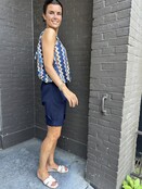 Top Halter lurex  blauw